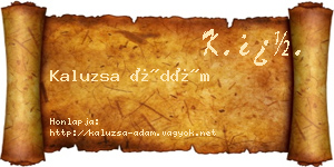 Kaluzsa Ádám névjegykártya