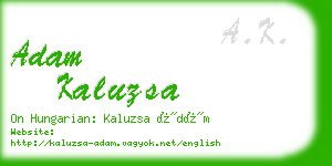 adam kaluzsa business card